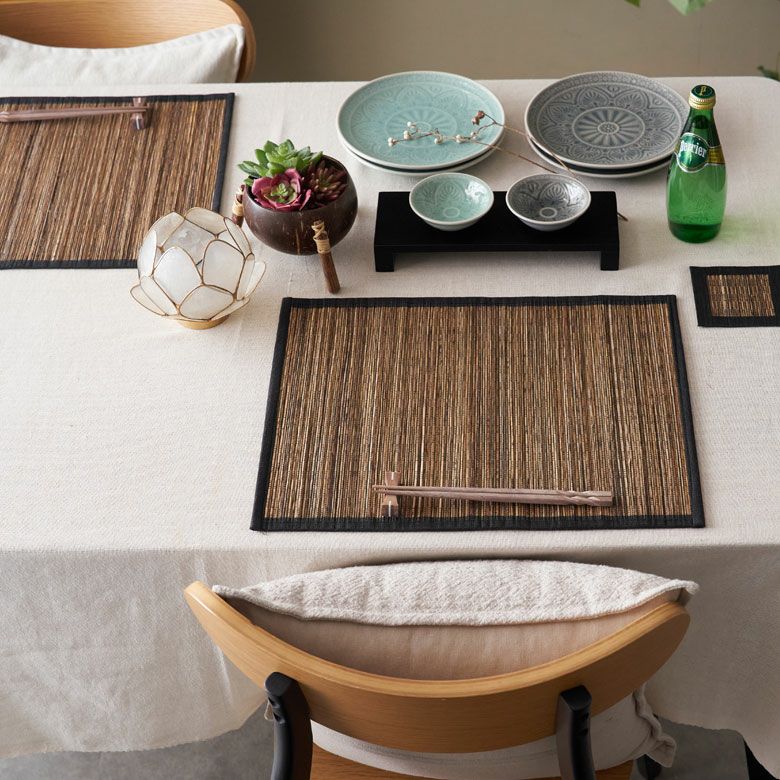パームリディで編まれたアジアンランチョンマット ティーマット