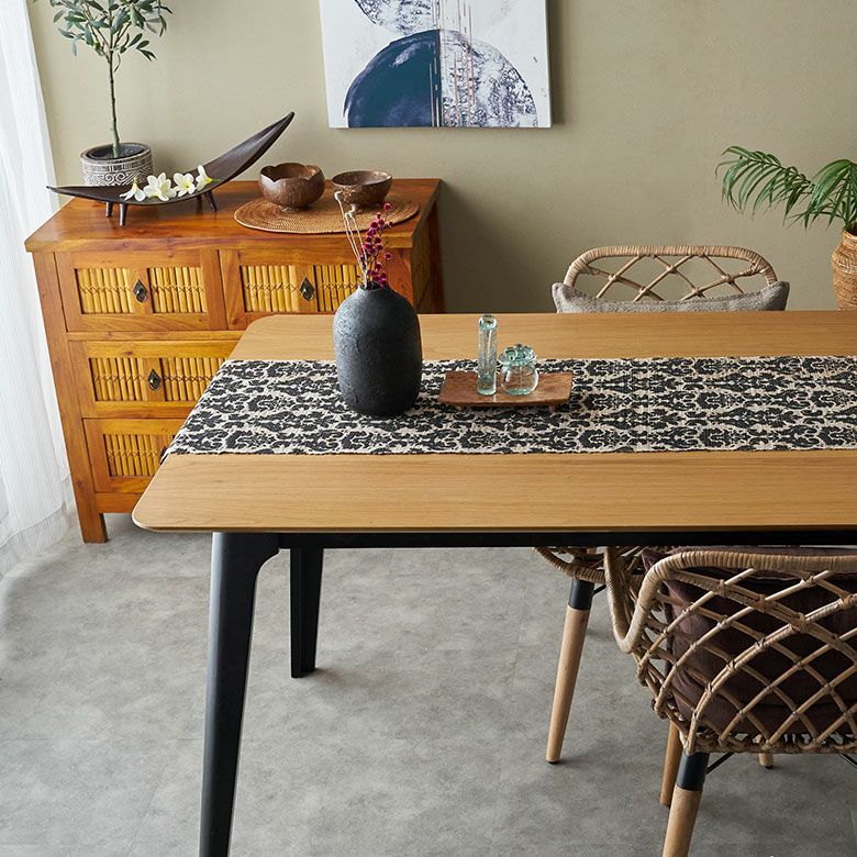 テーブルランナー テーブルクロス アラベスク模様 天然素材 ウォーター