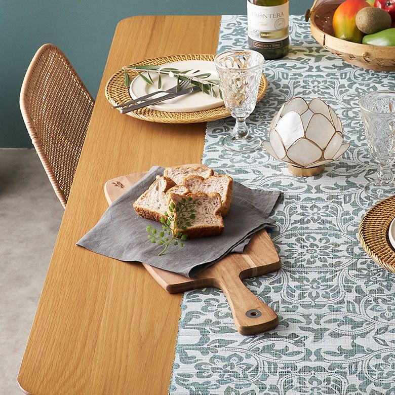 テーブルランナー テーブルクロス 植物模様 ボタニカル 天然素材