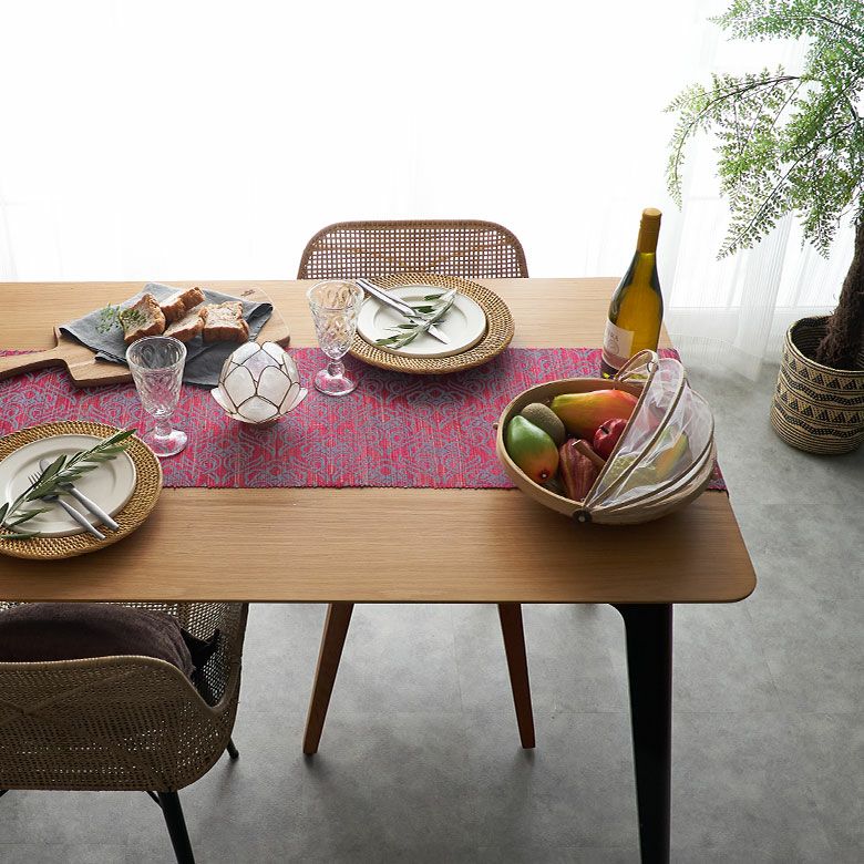 テーブルランナー テーブルクロス アラベスク模様 天然素材 ウォーター