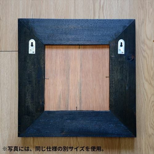 ミラー 壁掛け 木製 フレーム 木枠 正方形 チークウッド ナチュラル L