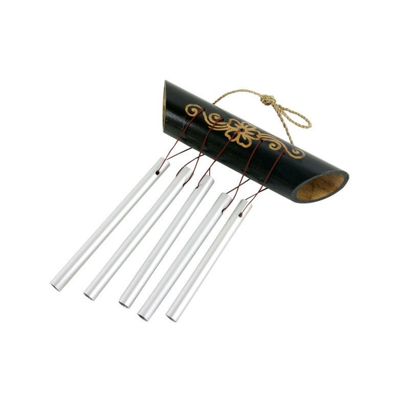 バンブーとアルミで出来た小さな民族模様の優しい音色の風鈴[10917