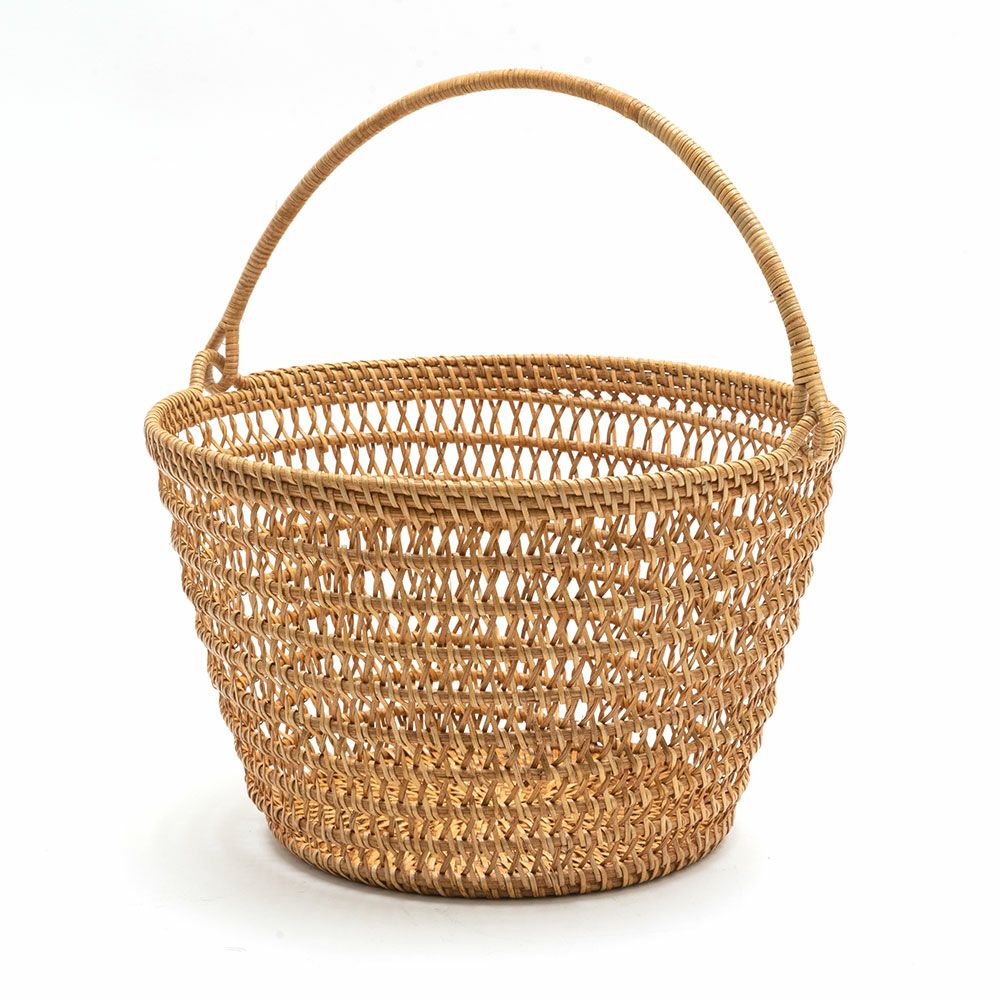 ラタンで編まれたバケツ型バスケット[10923]【バリ 雑貨 アジア雑貨