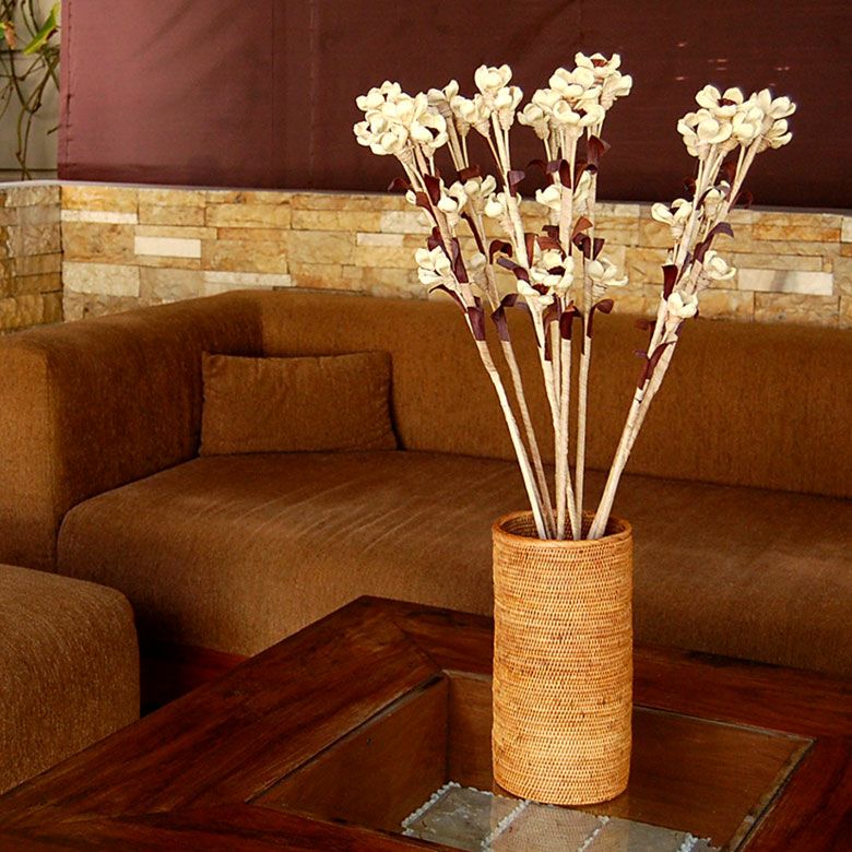 コーンリーフとバナナの木の皮で出来たアートプランツ[Aタイプ][10957