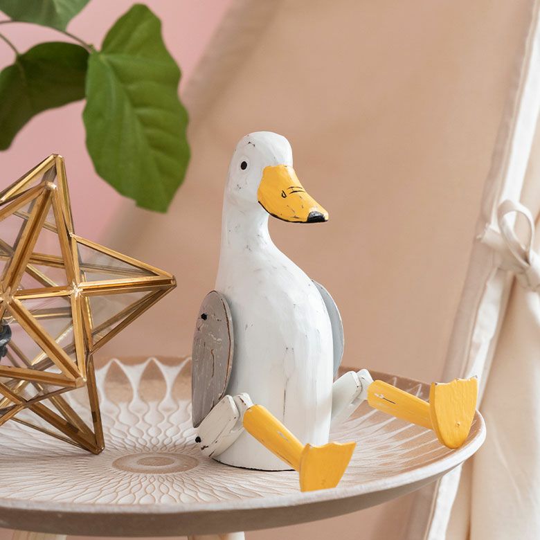 手足が動かせる木彫りのパペット人形 アヒル バリ島のあひる アヒル