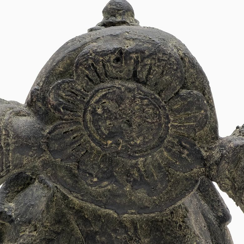 ガネーシャのアンティーク調アジアンストーンオブジェ[ブラウン][11333