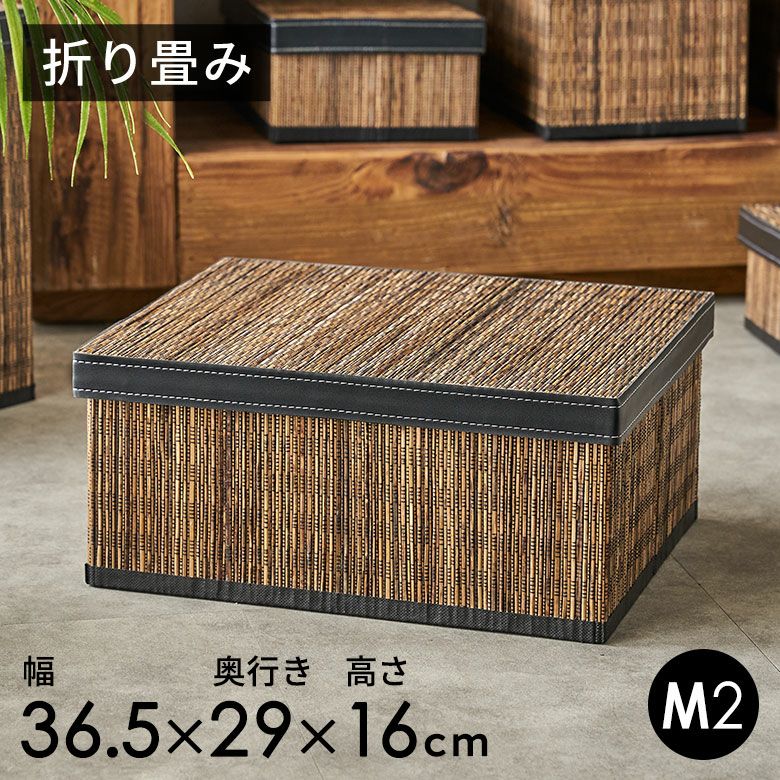 収納ボックス パームリディ フタ付き 折りたたみ 約 W 15 × D 36.5 × H