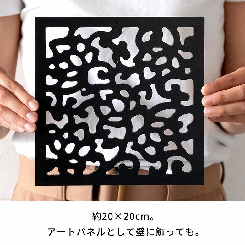 ランチョンマット 木彫り ロータス フラワー 約 W 20cm D 20cm H 1cm