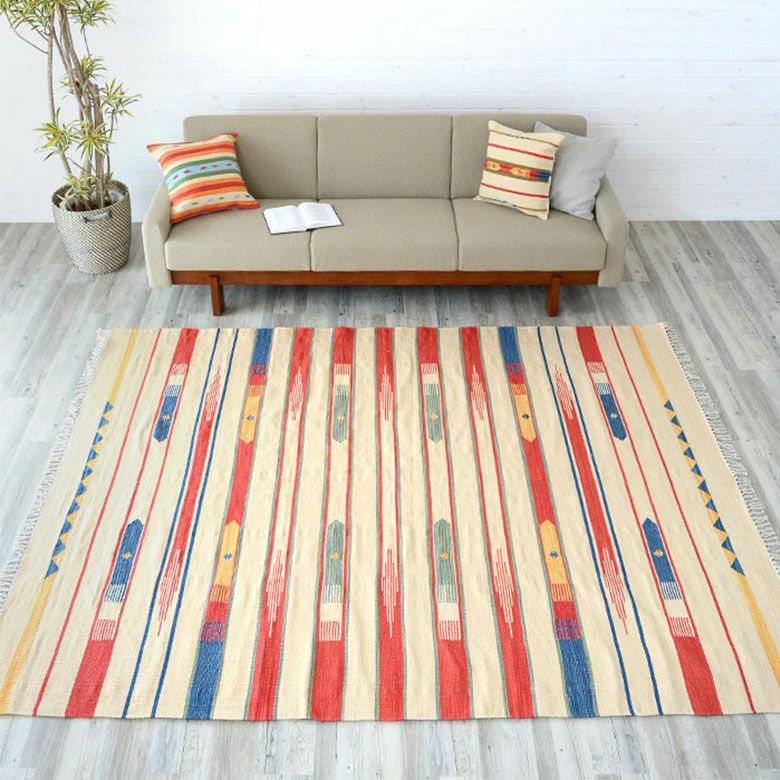 キリムラグ コットン[Lサイズ]200×250cm[Aタイプ](31400)【 コットン