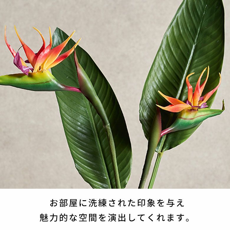 水やり不要のリアルな造花 ストレリチア（極楽鳥花）のアーティ