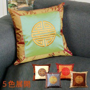 メール便対応】刺繍が綺麗なベトナム製クッションカバー5色展開45x45cm