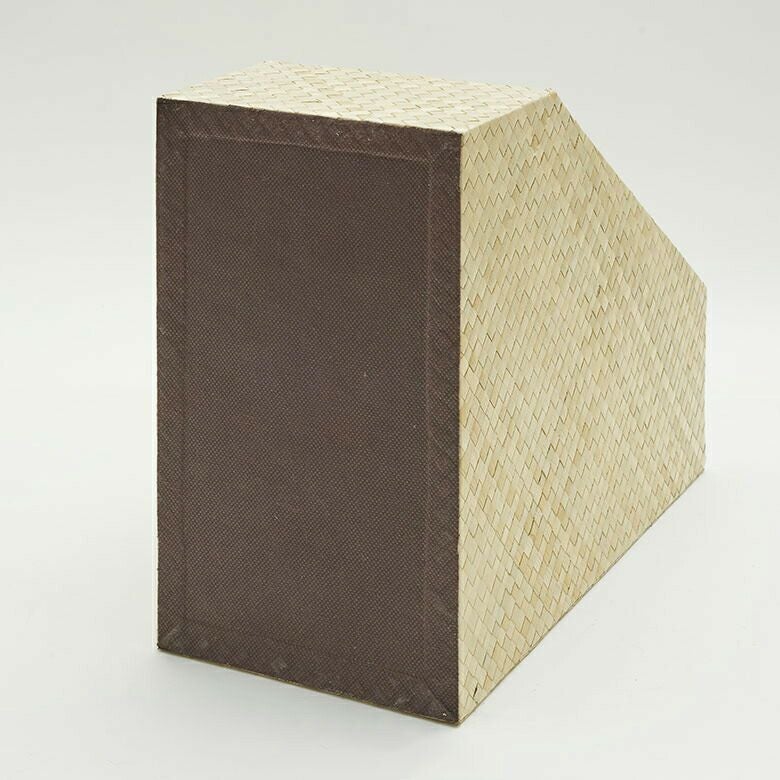 パンダンで出来たブックスタンドボックス2色展開［A4縦型］[間仕切り2分割]［fb-11715-fb-11716］【ボックスファイルファイルスタンドバリ雑貨アジアン雑貨バリ島ファイルマガジンラックリビングマガジンファイルナチュラルおしゃれアジア雑貨南国リゾート】