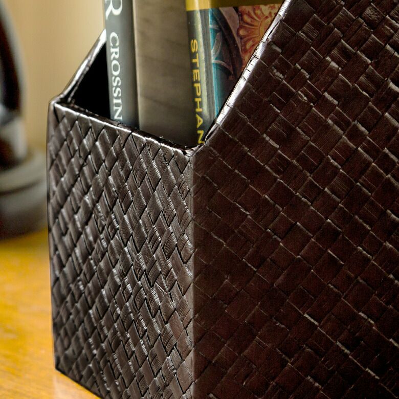 パンダンで出来たブックスタンドボックス 2色展開 A4縦型 間仕切りなし