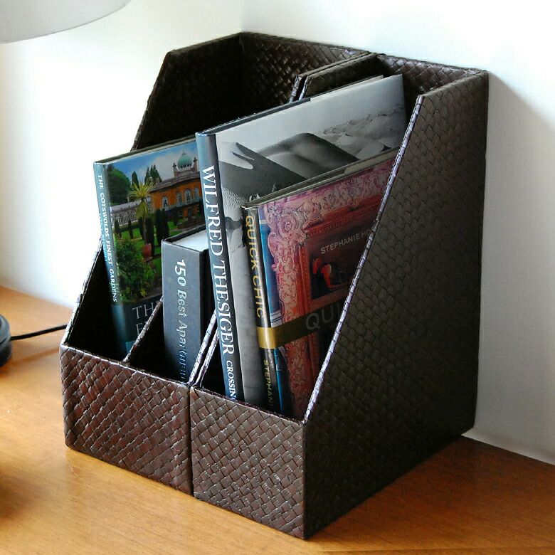 パンダンで出来たブックスタンドボックス 2色展開 A4縦型 間仕切りなし