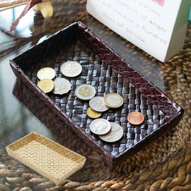 キャッシュトレイ ミニトレイ パンダン製 2色展開 キャッシュトレー