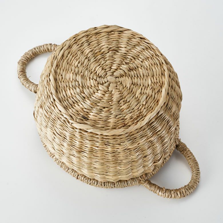 バスケット シーグラス 持ち手付き Sサイズ 約 W 22cm D 22cm H 14cm