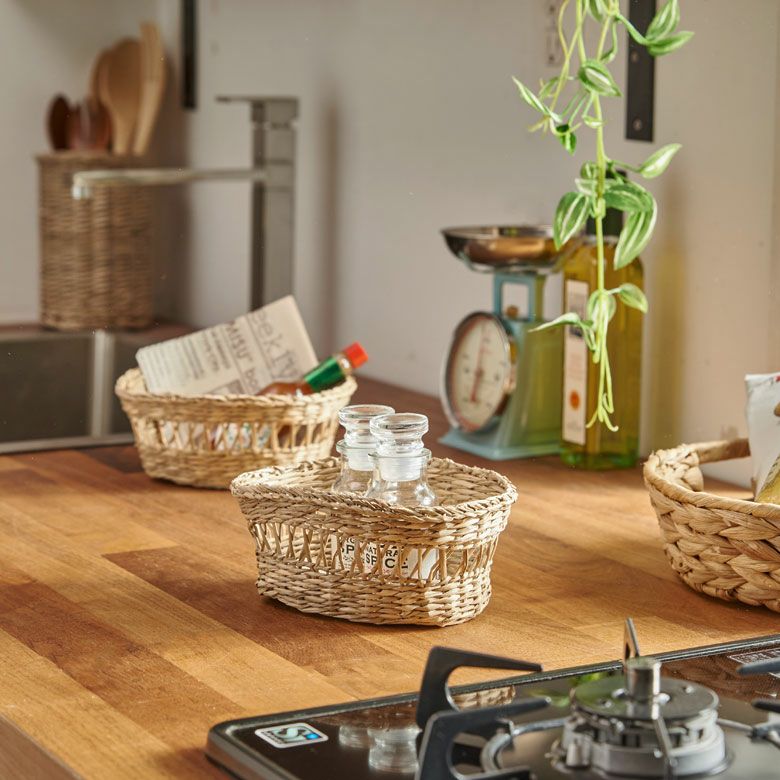 バスケット かごバスケット シーグラス製 収納 小物入れ かご カゴ