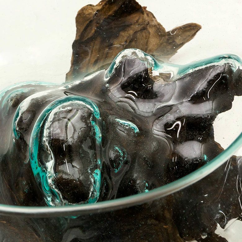 ガラスと流木のプランターオブジェ Lサイズ(12162)【花瓶 花器 花入れ