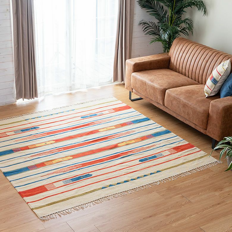 キリムラグ コットン[Mサイズ]200×200cm[Aタイプ](31300)【 コットン