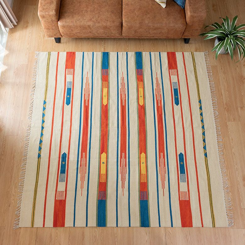 キリムラグ コットン[Mサイズ]200×200cm[Aタイプ](31300)【 コットン