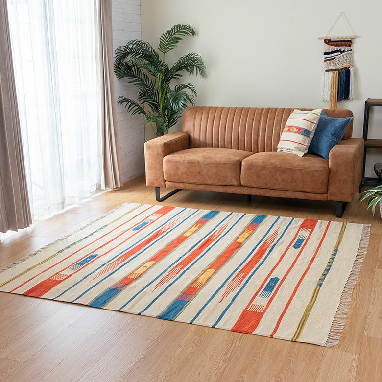 キリムラグ コットン[Mサイズ]200×200cm[Aタイプ](31300)【 コットン