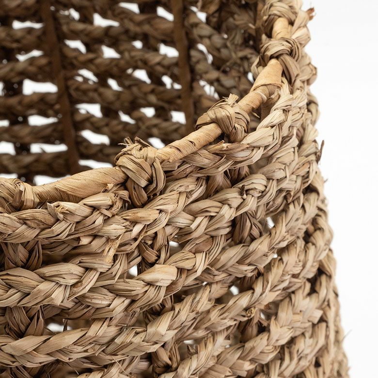 シーグラスで編まれたプランターカバー(Lサイズ)(vn51010) 【造花