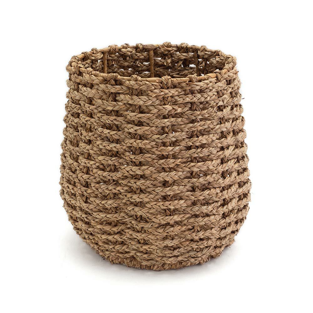 シーグラスで編まれたプランターカバー(Lサイズ)(vn51010) 【造花
