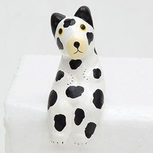 お座りした犬の 木彫りオブジェ(12872)【アジアン雑貨のアジア工房本店