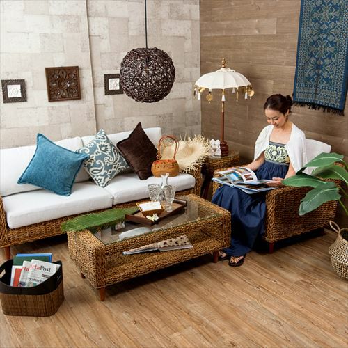 ソファ 1人掛け アバカ素材 本体のみ カバー別売り アジアンテイスト