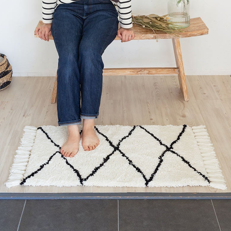 玄関マット ラグマット 約 50×80cm ベニオワレン風 メッシュ 長方形