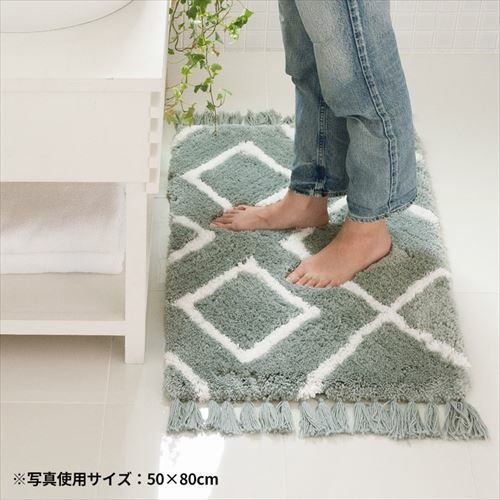 モロッカン柄が可愛いベニオワレン風ラグ ダイヤパターン 約100×140cm