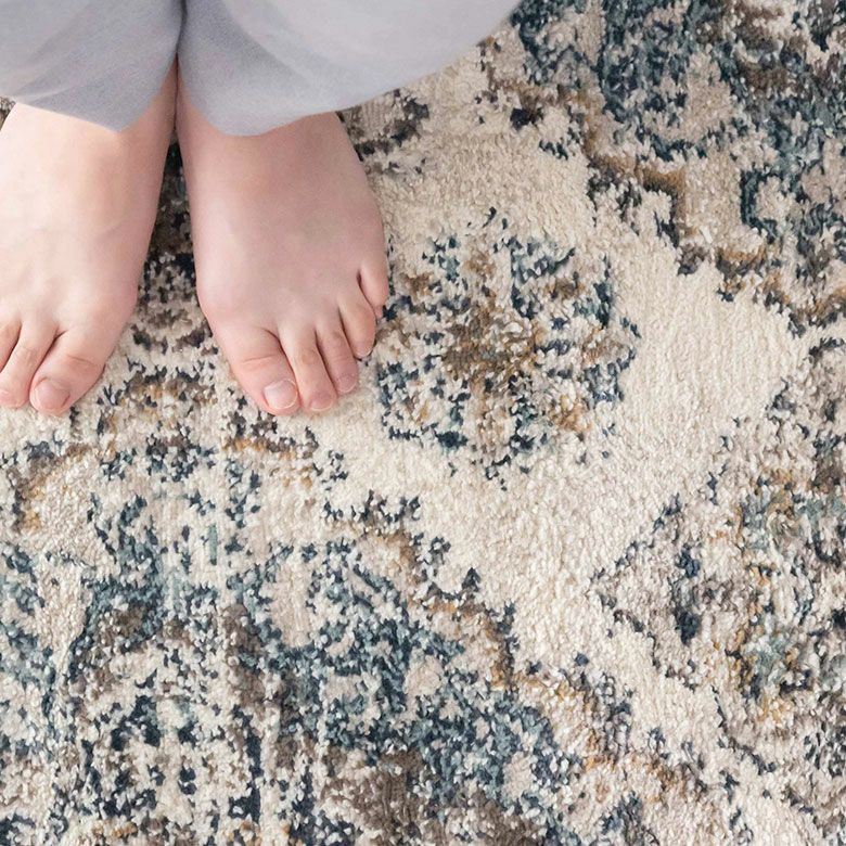 ラグ ラグマット 約185×185cm オリエンタル柄 ウィルトン織り