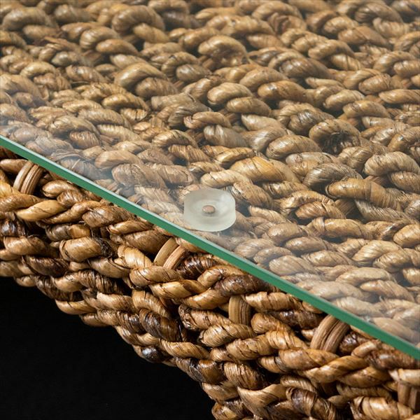 テレビ台 アバカ素材 強化ガラス天板 幅120cm 収納棚付き [96016