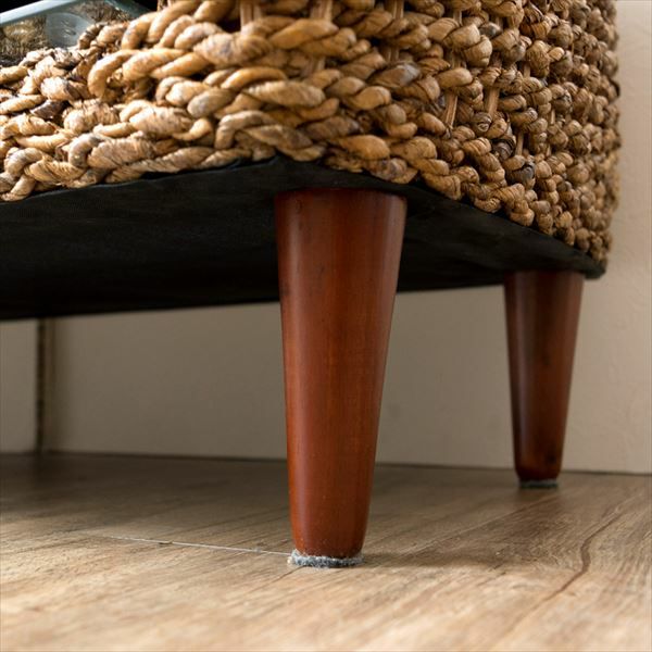 テレビ台 アバカ素材 強化ガラス天板 幅120cm 収納棚付き [96016