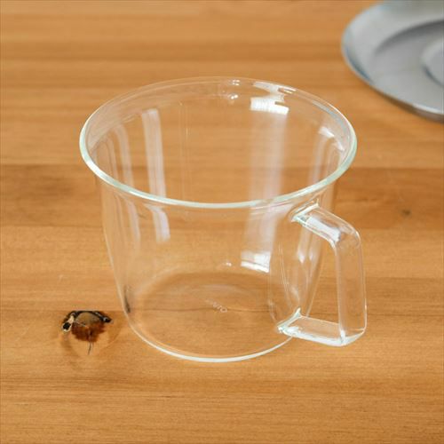 コーヒーカップ＆ソーサー 耐熱ガラス ステンレス製受け皿 220ml 電子