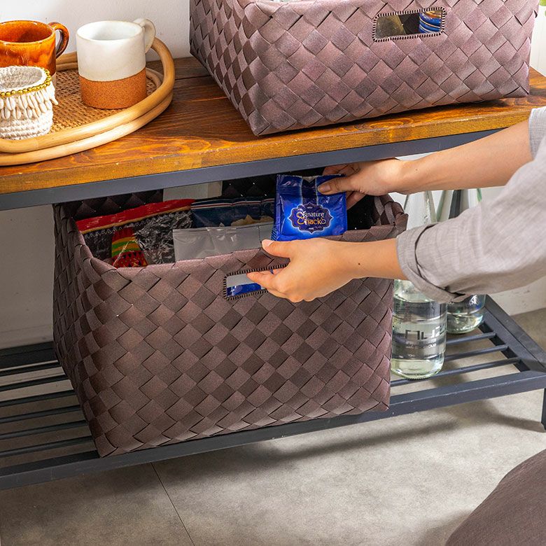 かご バスケット 3個セット 洗える 白樺風 籠 ポリエチレン製 深型