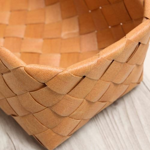 かご バスケット 白樺風 28×15cm 浅型 ポリエチレン製 ノルディック