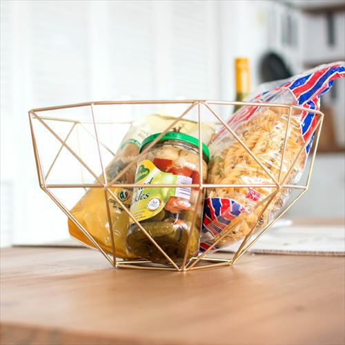 ゴールド ワイヤーボウル(66581)【かご 収納 おしゃれ 小物入れ