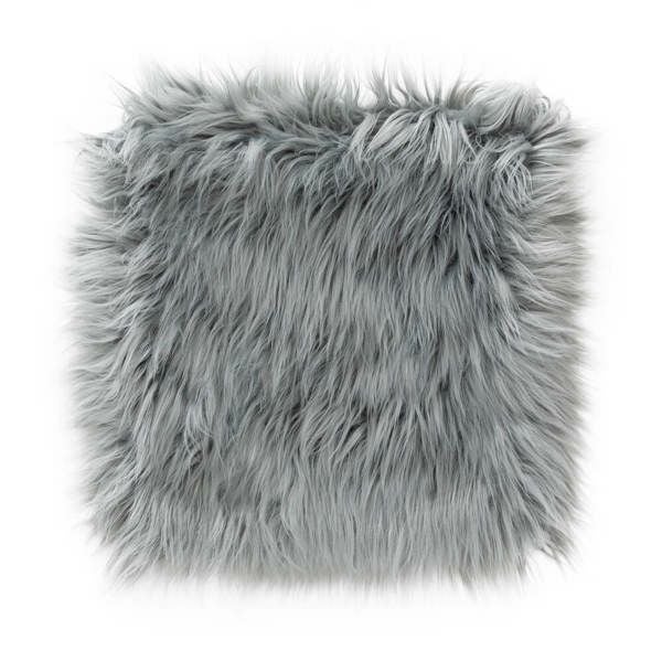 クッションカバー フェイクファー グレー ホワイト 約45×45cm 正方形