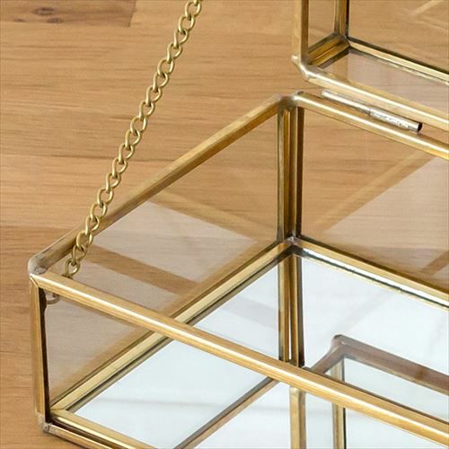 ガラスと真鍮でできたストッパー付き収納ケース(63240