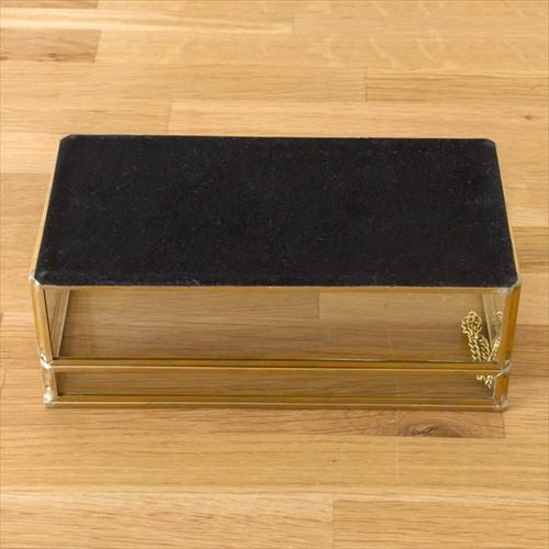 ガラスと真鍮でできたストッパー付き収納ケース(63240