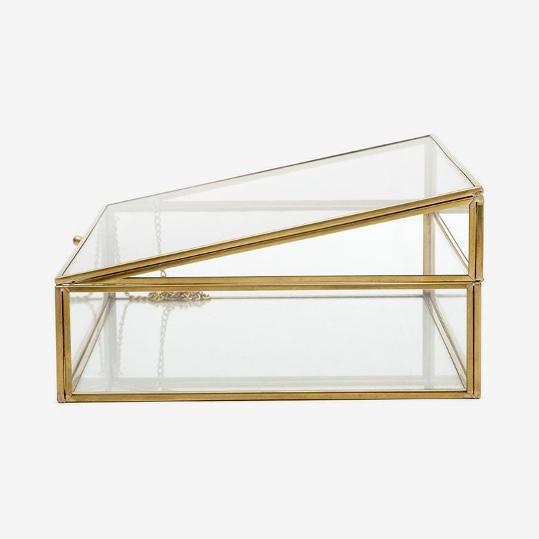 ガラスと真鍮でできたジュエリーボックス(63210) 【ガラス ジュエリー