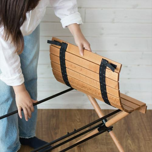 折りたたみ テーブル 木製 アウトドア 軽量 幅90cm 高さ40cm [98602