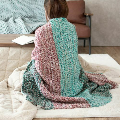 シャギーニットブランケット 約100×140cm (66534)【ブランケット