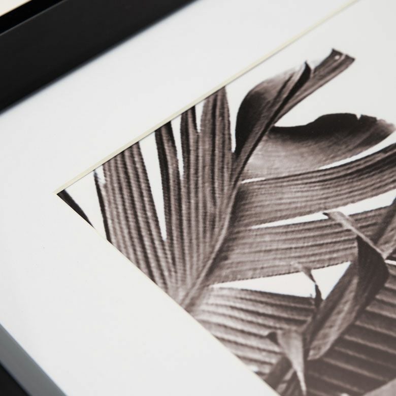 アートパネル 壁掛け インテリア リーフ モノクロ 50×50cm アート