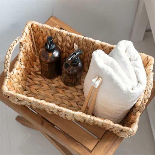 かごバスケット 持ち手付き スクエア型 深型 Sサイズ ウォーター