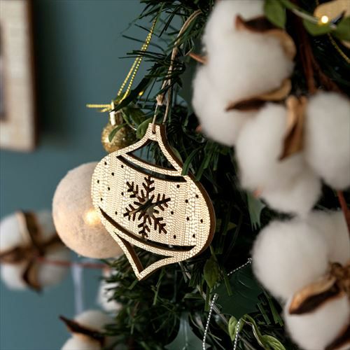 オーナメント ボール クリスマス ツリー ウッド [94120]【 ゴールド