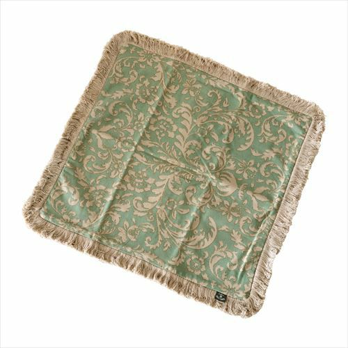 クッションカバー ダマスク ブルー 綿 45×45cm ブルー グリーン グレー