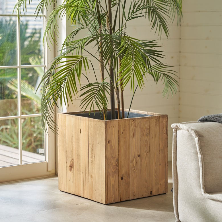 アップサイクル古材の プランターカバー Lサイズ 10号用 Botanique 約