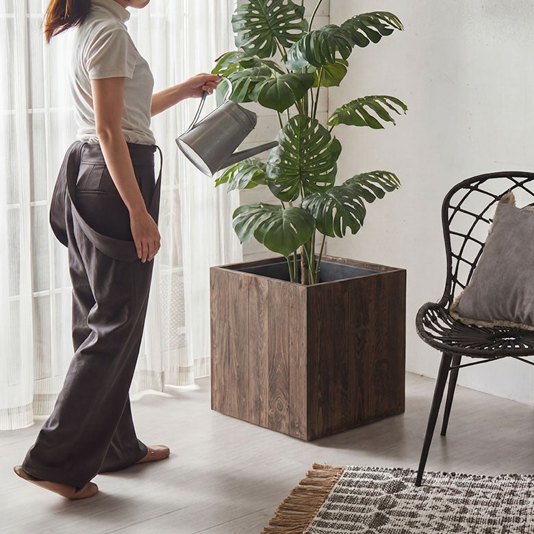 アップサイクル古材の プランターカバー Lサイズ 10号用 Botanique 約